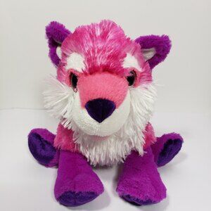 Wild Republic Fox Plush Toy Sparkle Eyes Soft Hot Pink Purple 12"